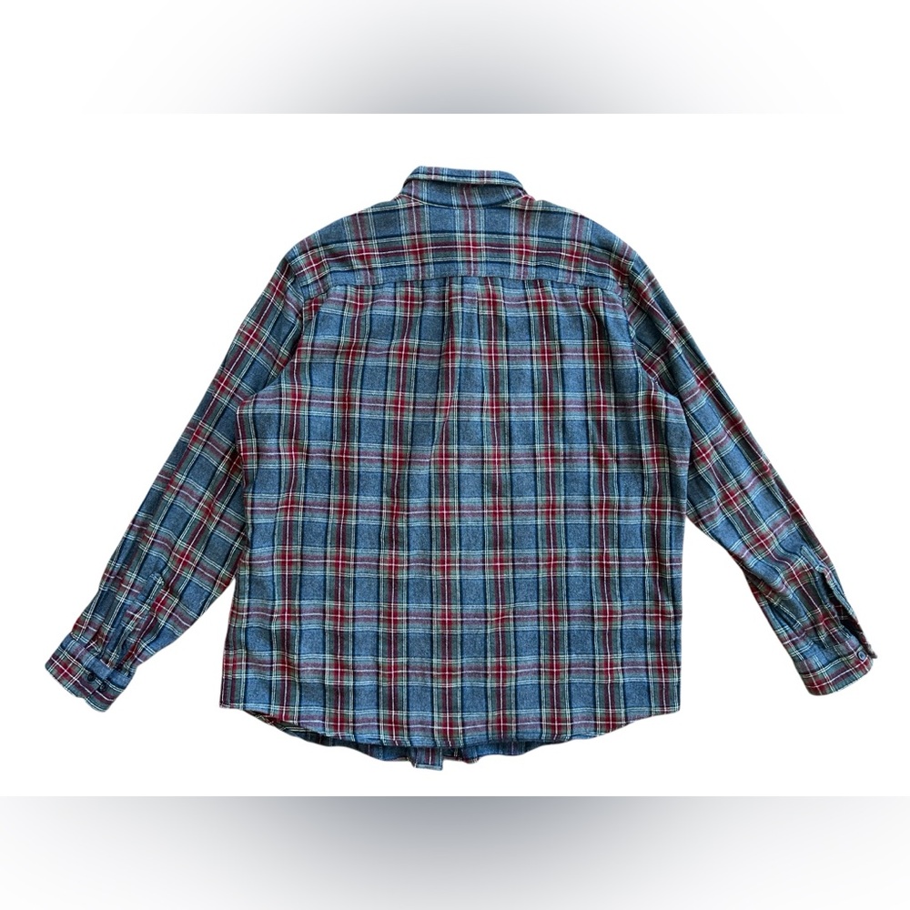 LL Bean Shirt Men’s Scotch Plaid Flannel Size XL Item 228061 100% Cotton‎ Gray - Picture 3 of 10